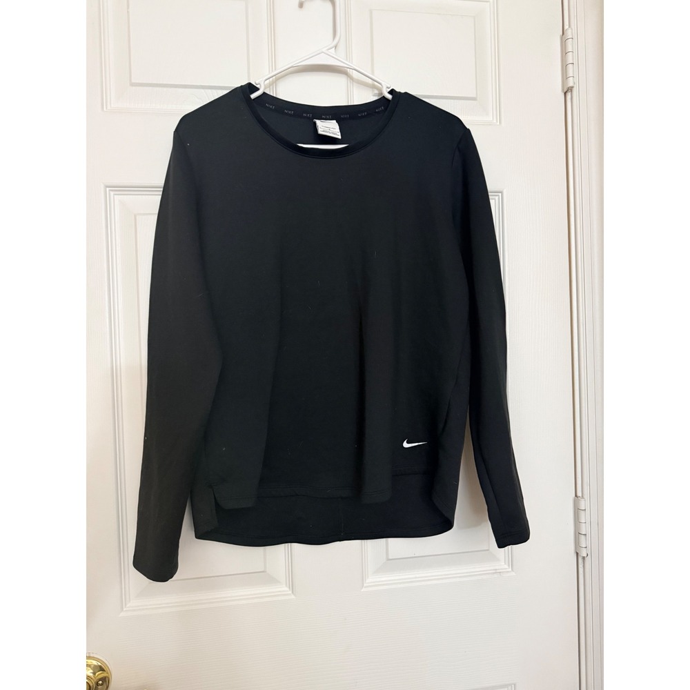 Nike Womens Top Black Therma-FIT Long Sleeve Crewneck Large